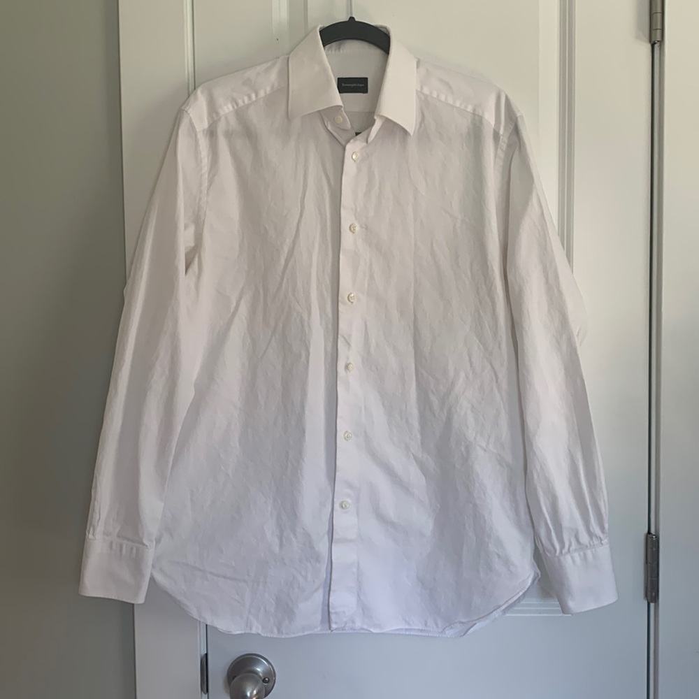 Ermenegildo Zegna Regular Fit White Dress Shirt